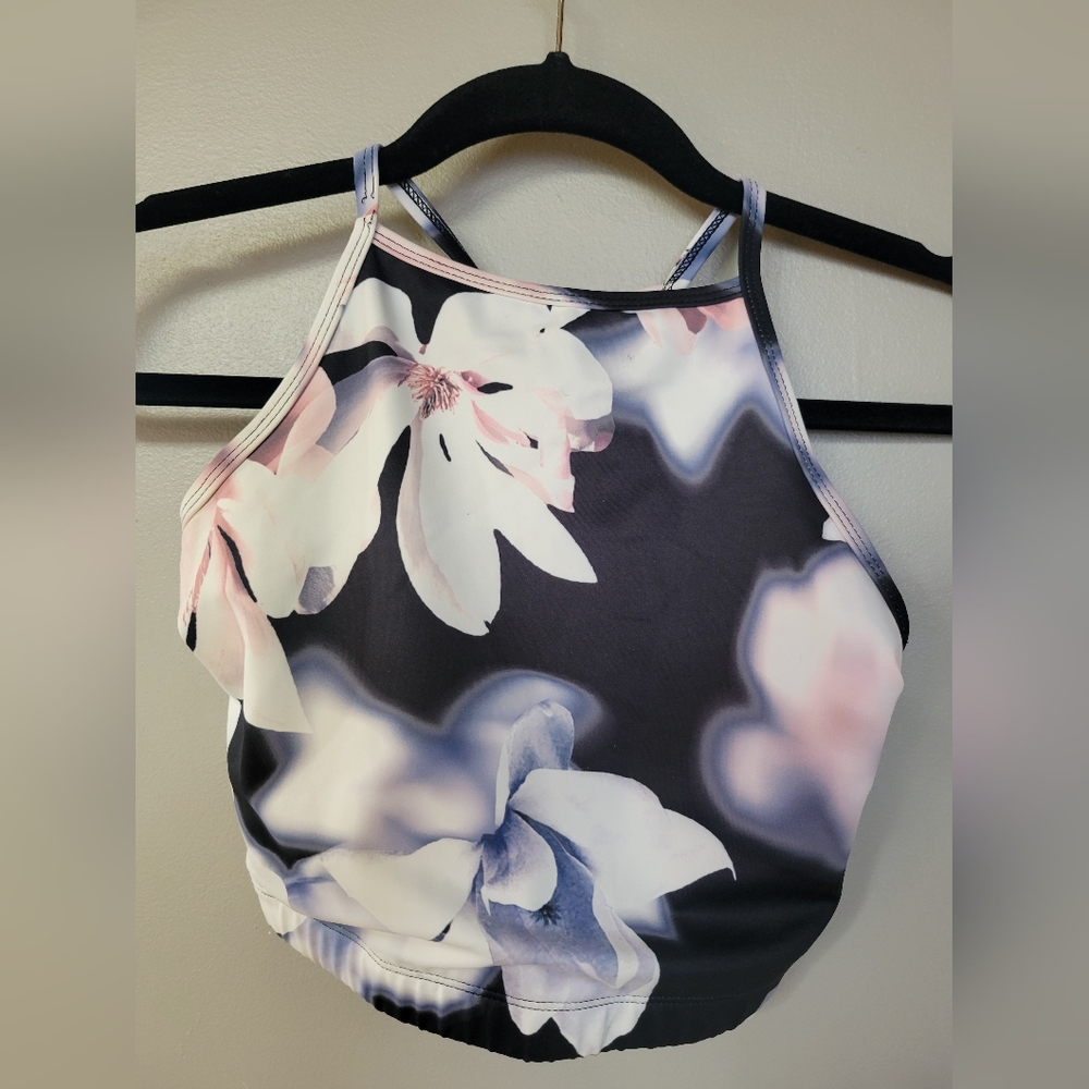 Chill By Will Floral Strappy Athletic Bra Top